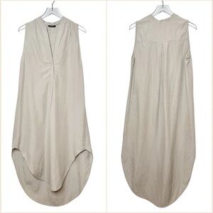 OTTE NY Minimalist High Low Shift Lagenlook Linen Silk
Modern Neutral Dress Sz M
